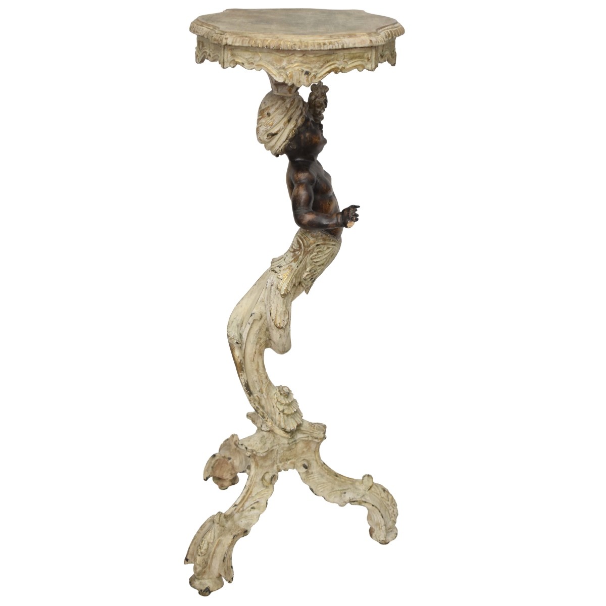 Giltwood Pedestal Blackamoor Stand