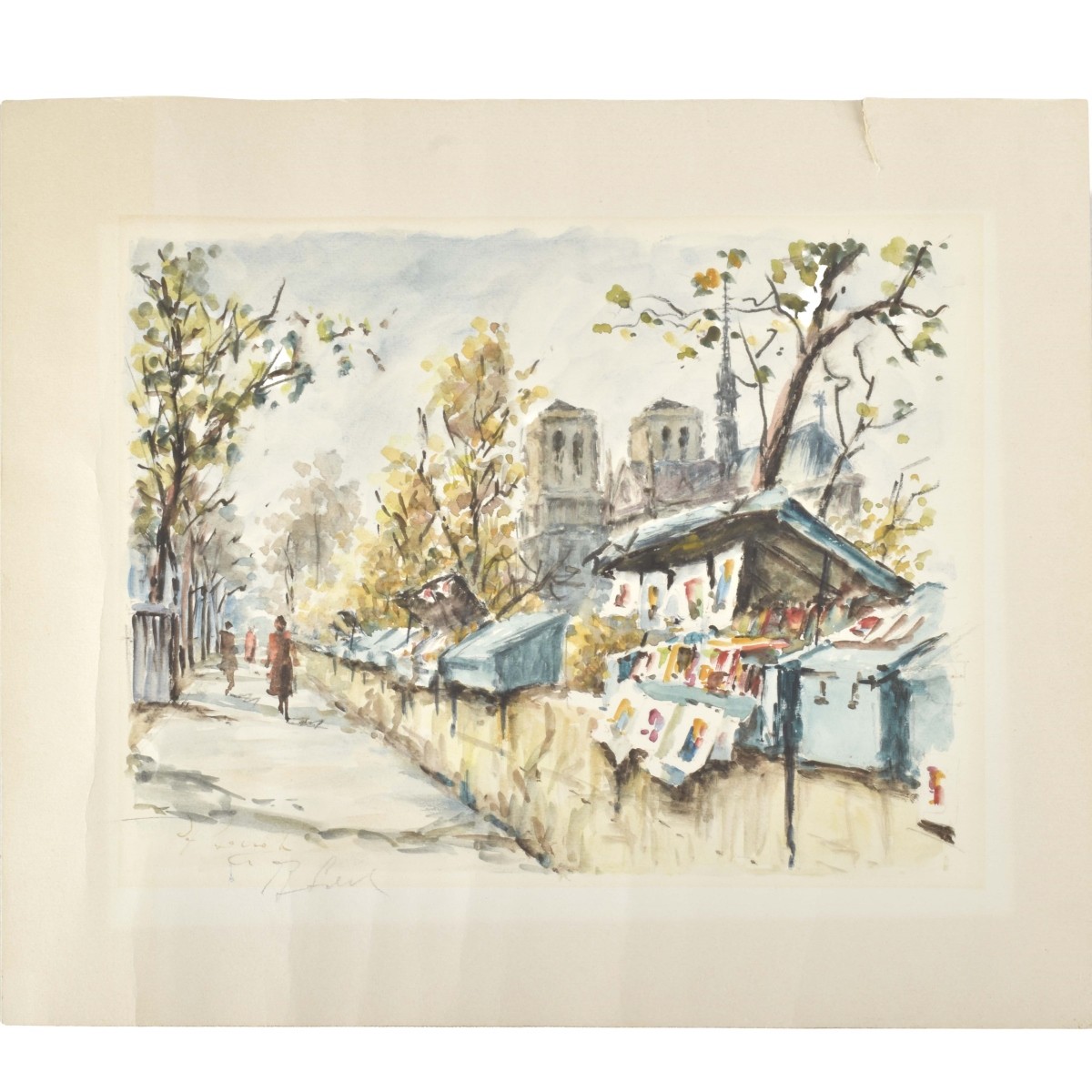 Water Color of a Paris Street Scene