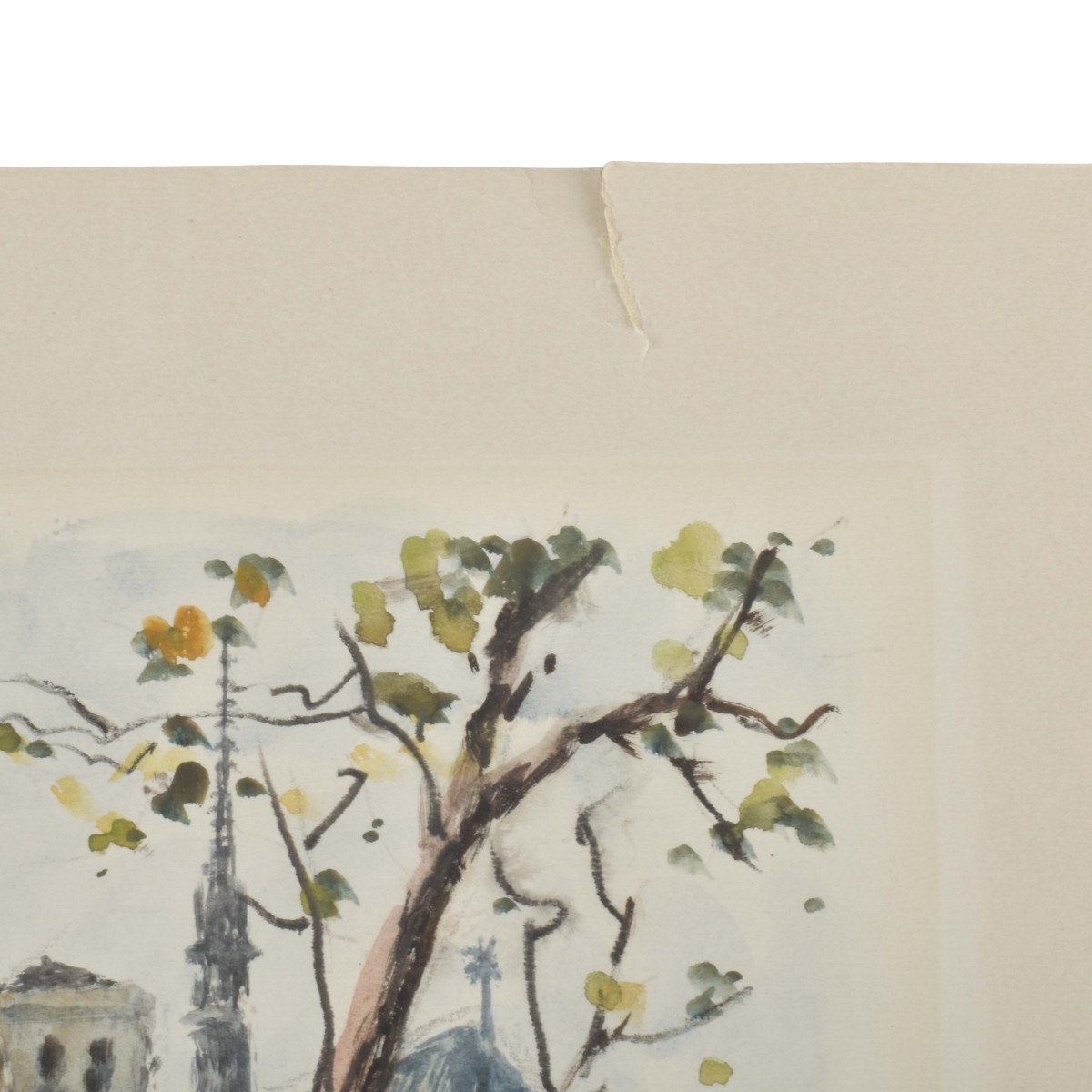 Water Color of a Paris Street Scene