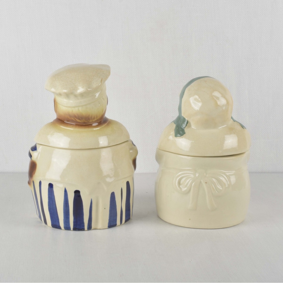Porcelain "Pappy" and "Mammy" Cookie Jars