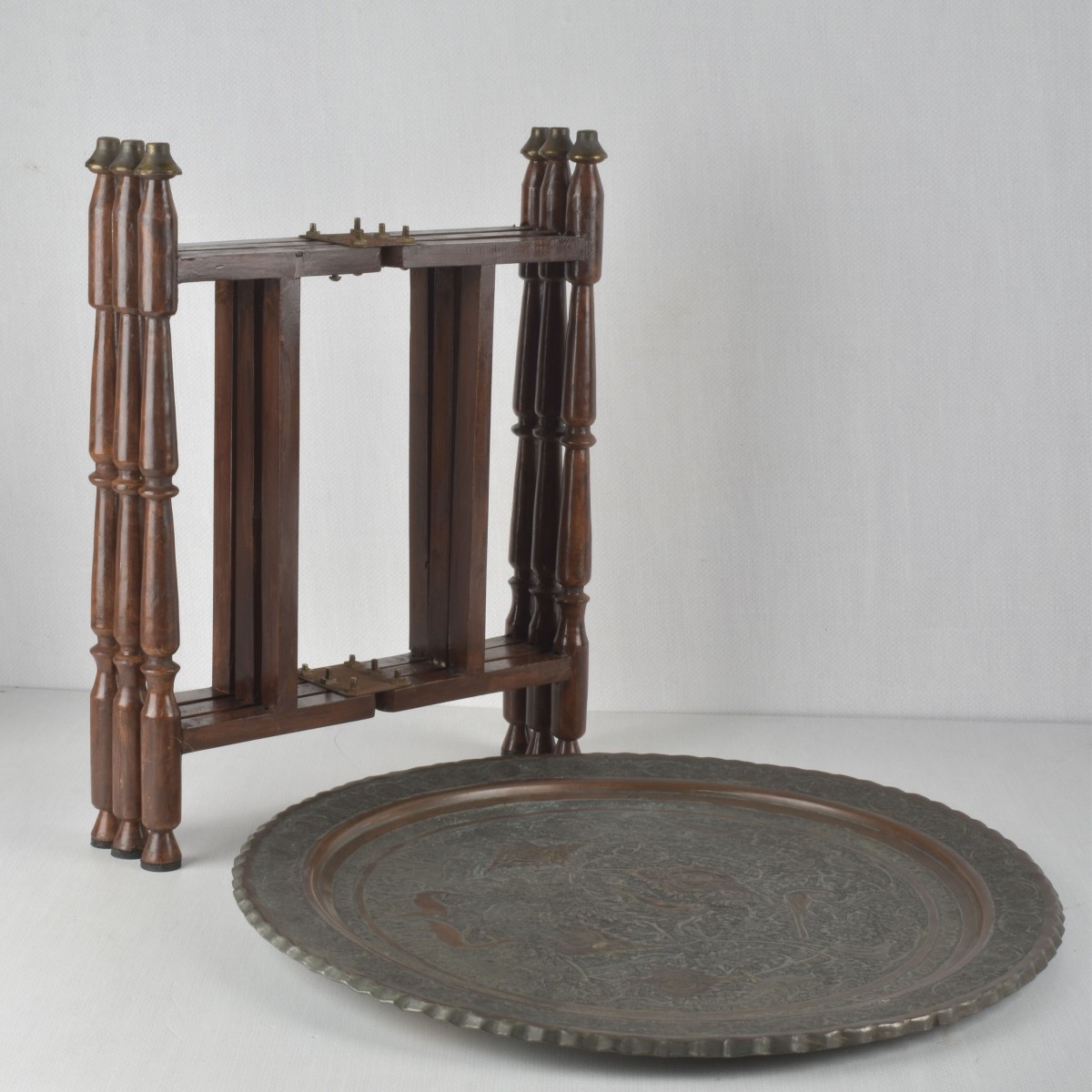 Vintage Islamic Repousse Metal Tray