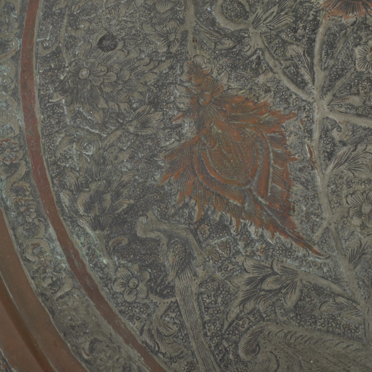 Vintage Islamic Repousse Metal Tray