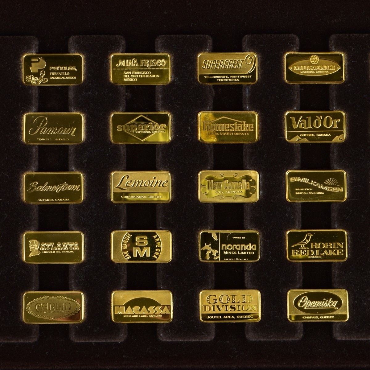 Franklin Mint 24K Gold Mine Ingots Collection