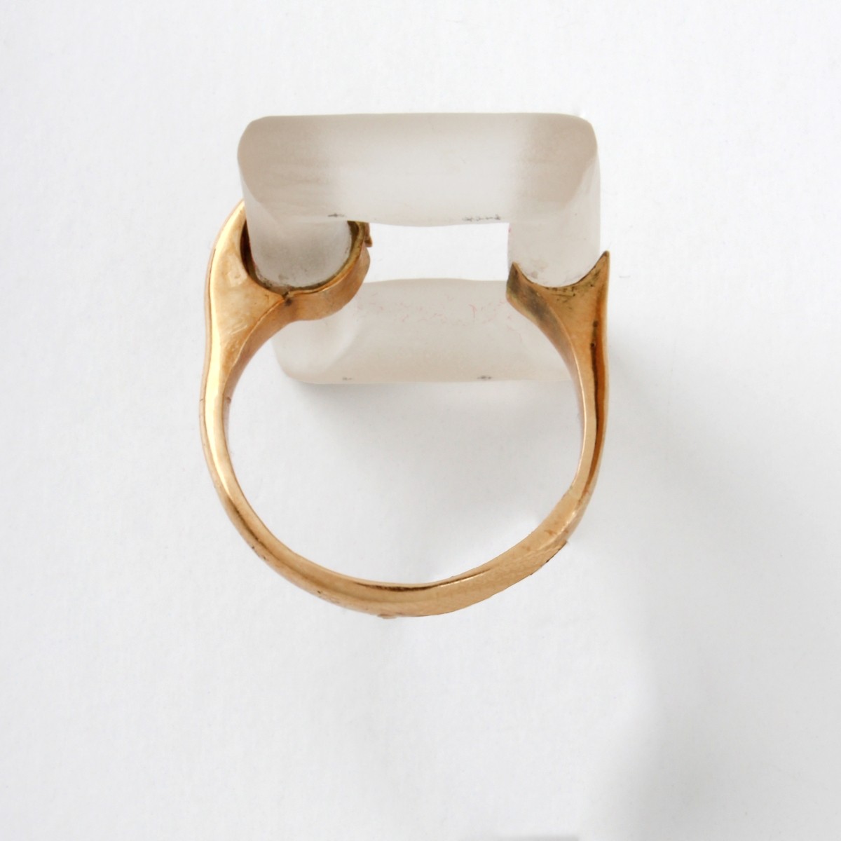 Art Deco Crystal and 18K Ring