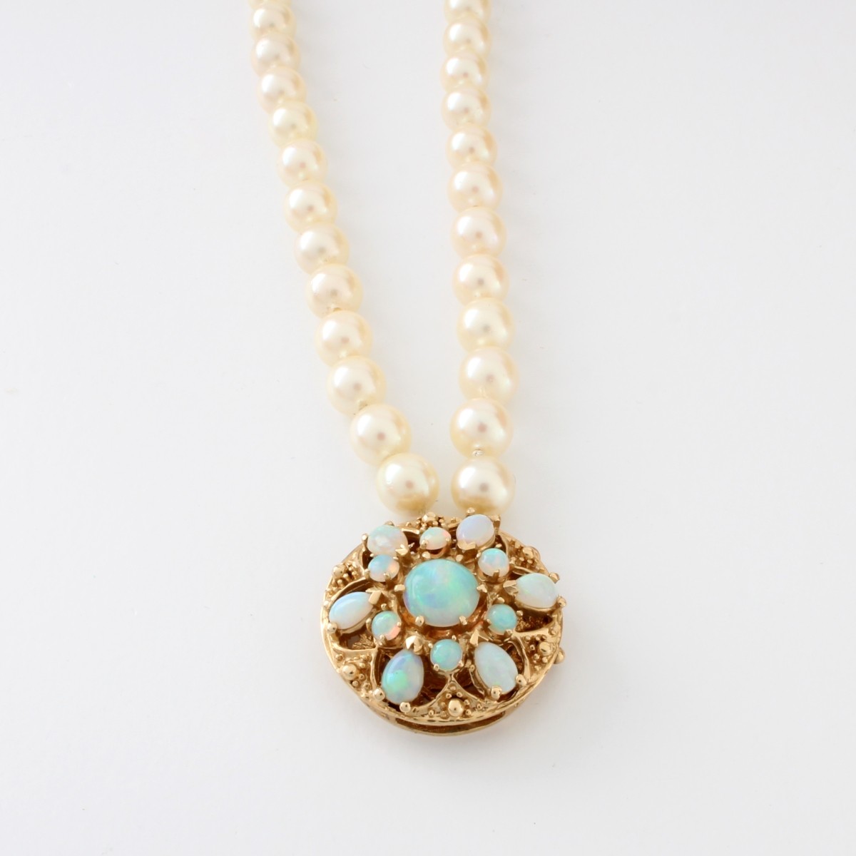 Pearl, Opal and 14K Necklace