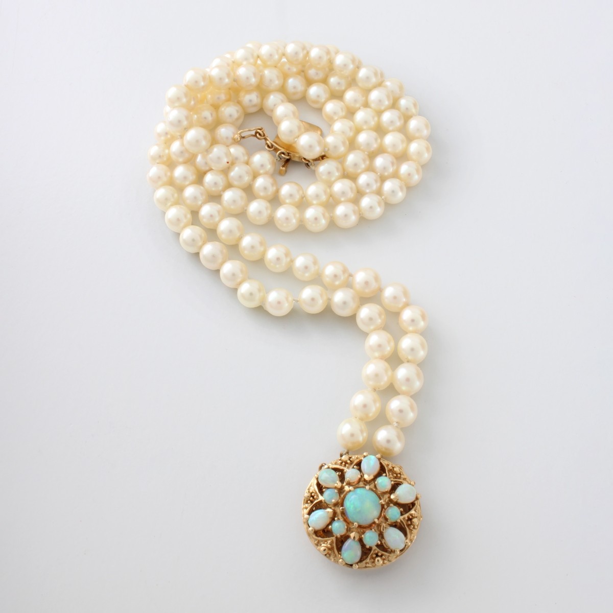 Pearl, Opal and 14K Necklace