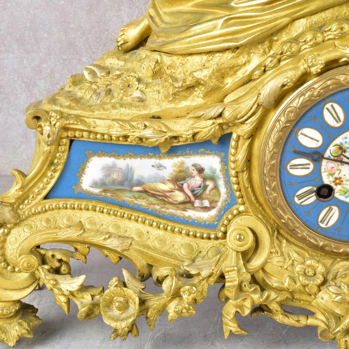 French Neo-classical Sevres Style Clock