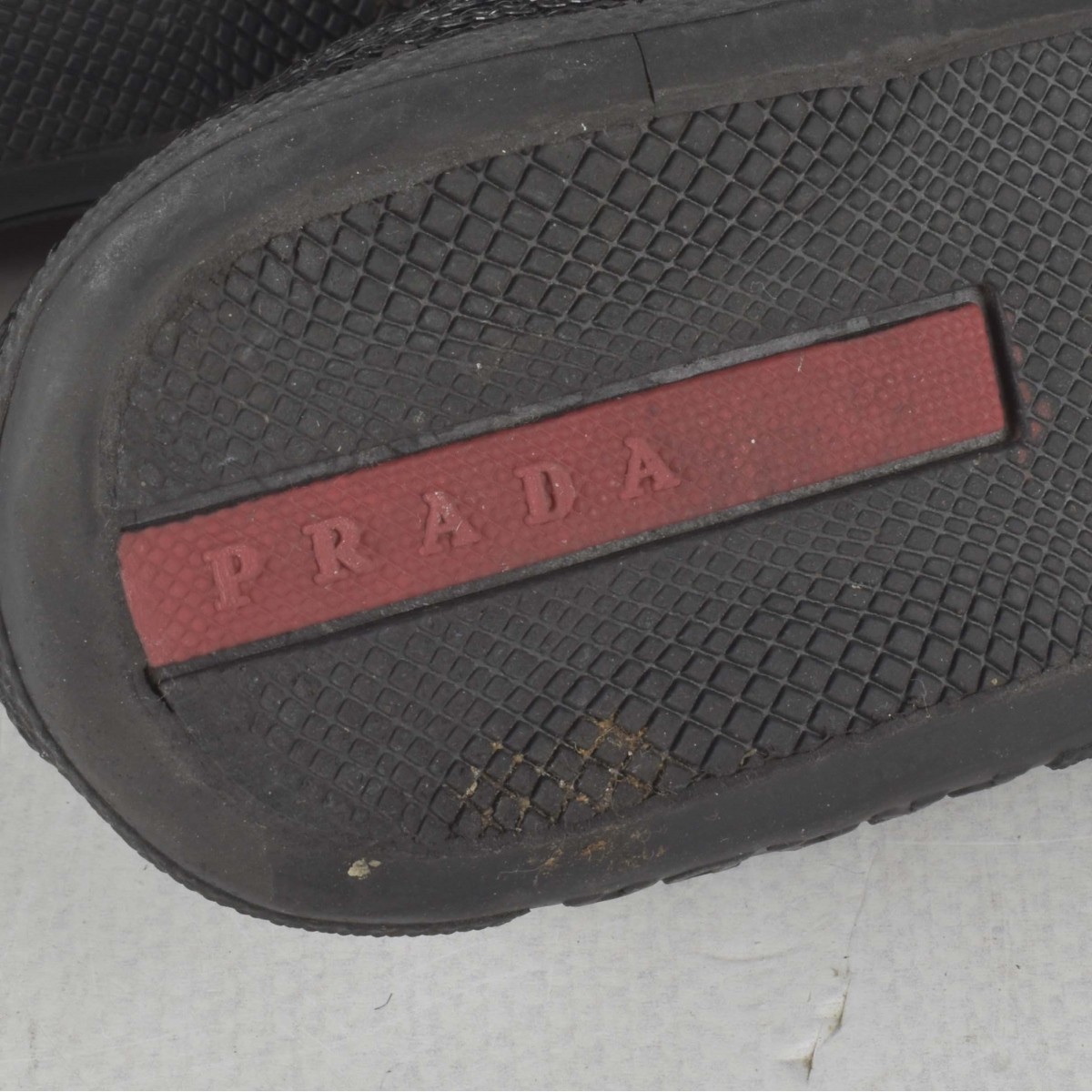 Womens Prada Black Leather Sneakers