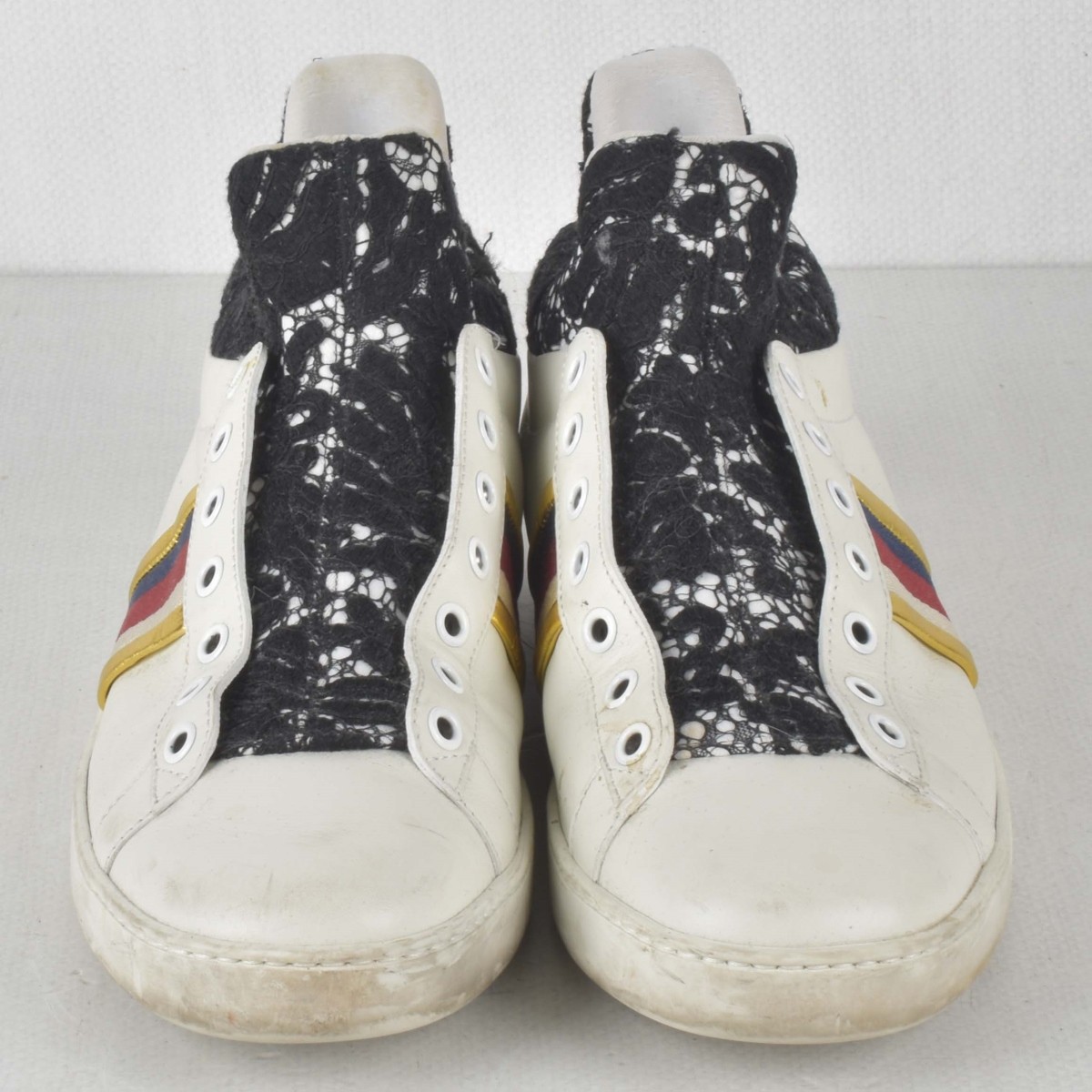Womens Gucci White Leather Sneakers