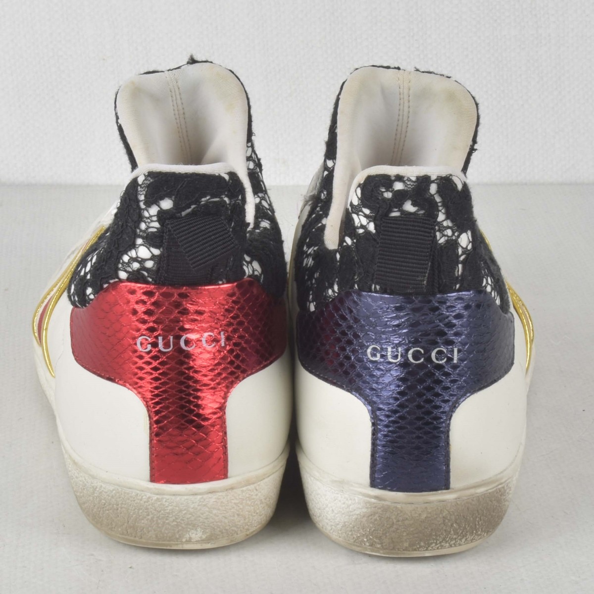 Womens Gucci White Leather Sneakers