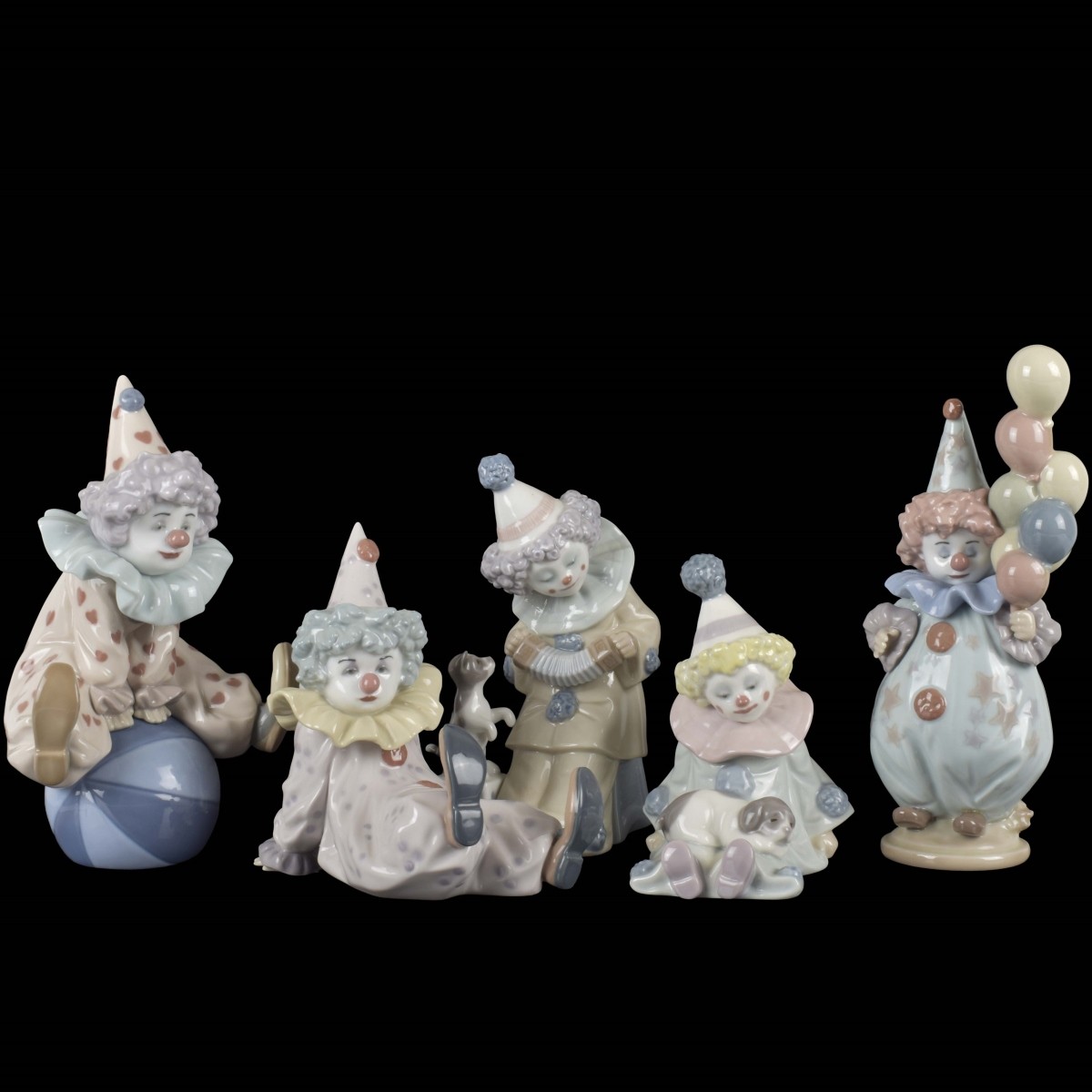 Lladro Porcelain Clown Figures