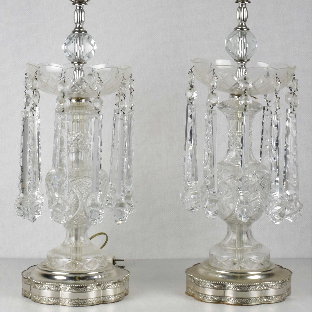 Pair of Vintage Glass Luster's
