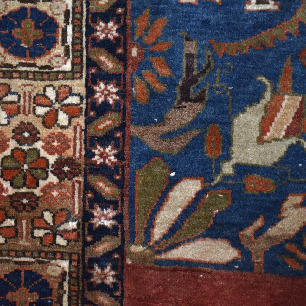 Vintage Persian Heriz Tribal Rug