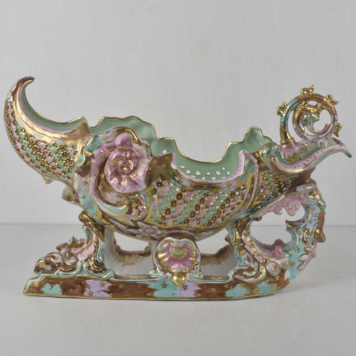 Hand Painted Porcelain Reticulated Bowl