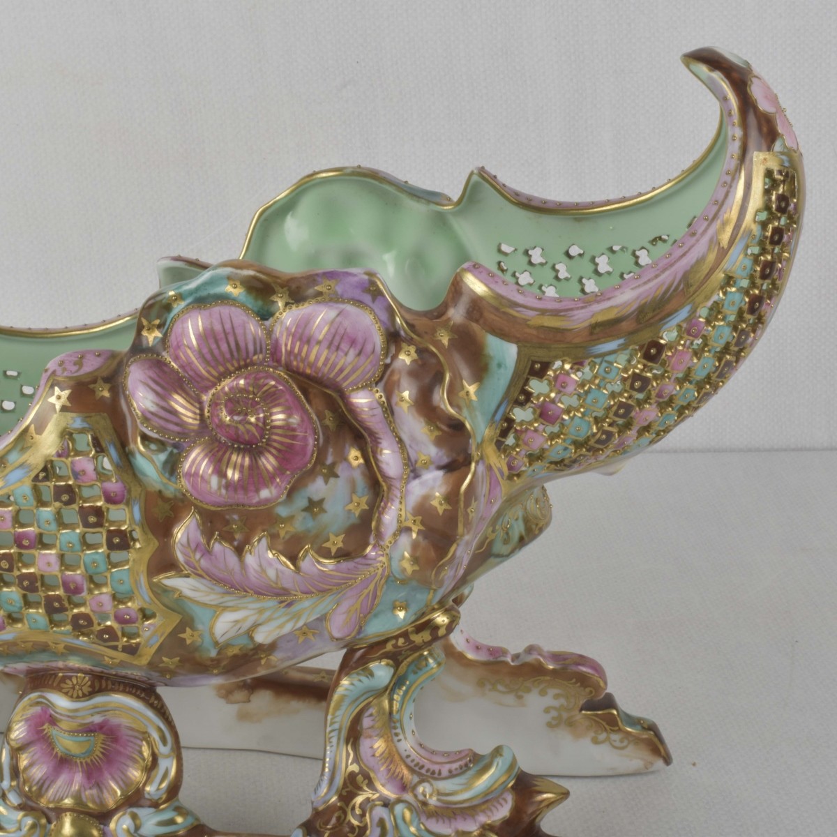 Hand Painted Porcelain Reticulated Bowl