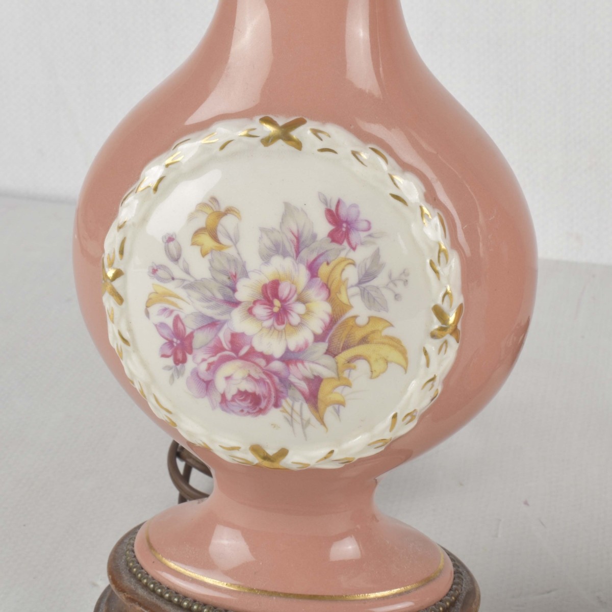 Vintage Pair Porcelain Boudoir Lamps