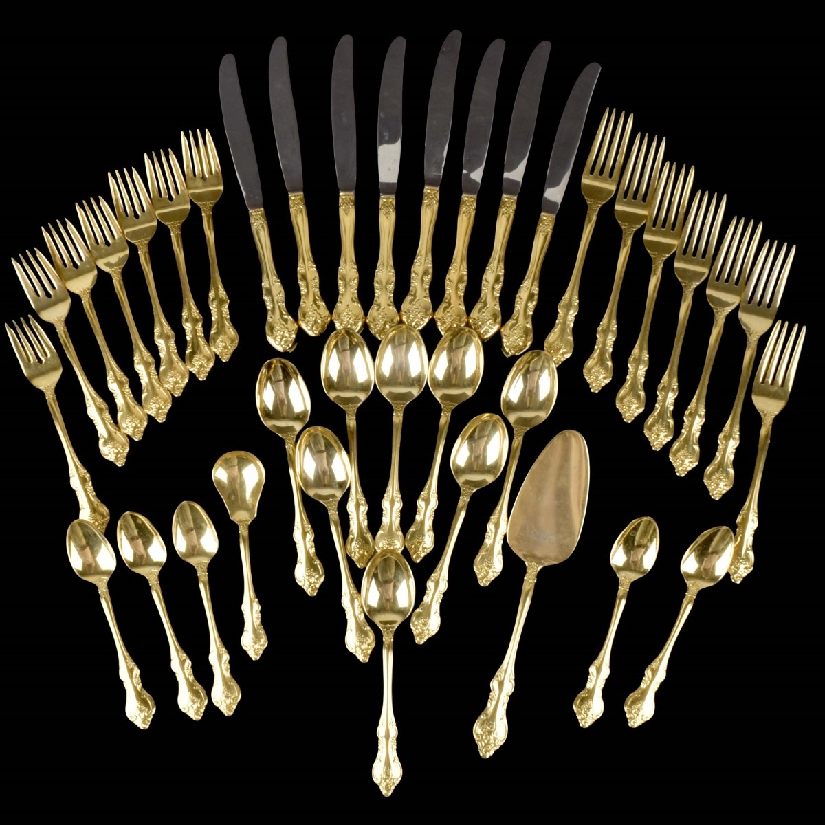 Lot of Gold Plated Dinner Service