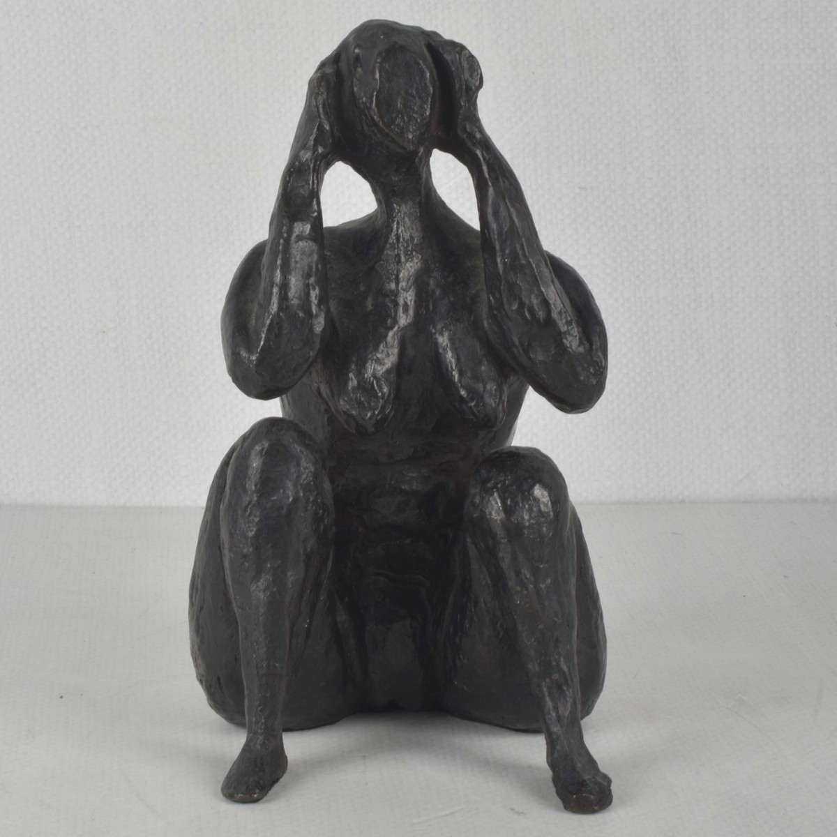 Patinated Bronze Nude Sculpture