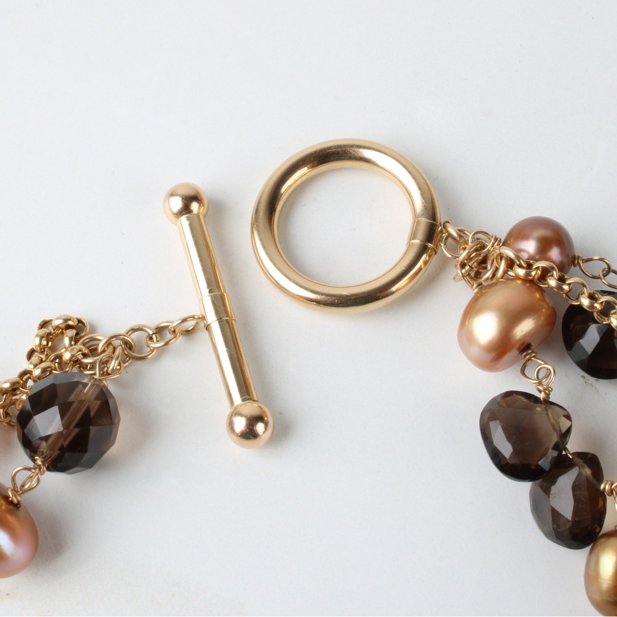 Quartz, Pearl and 14K Necklace