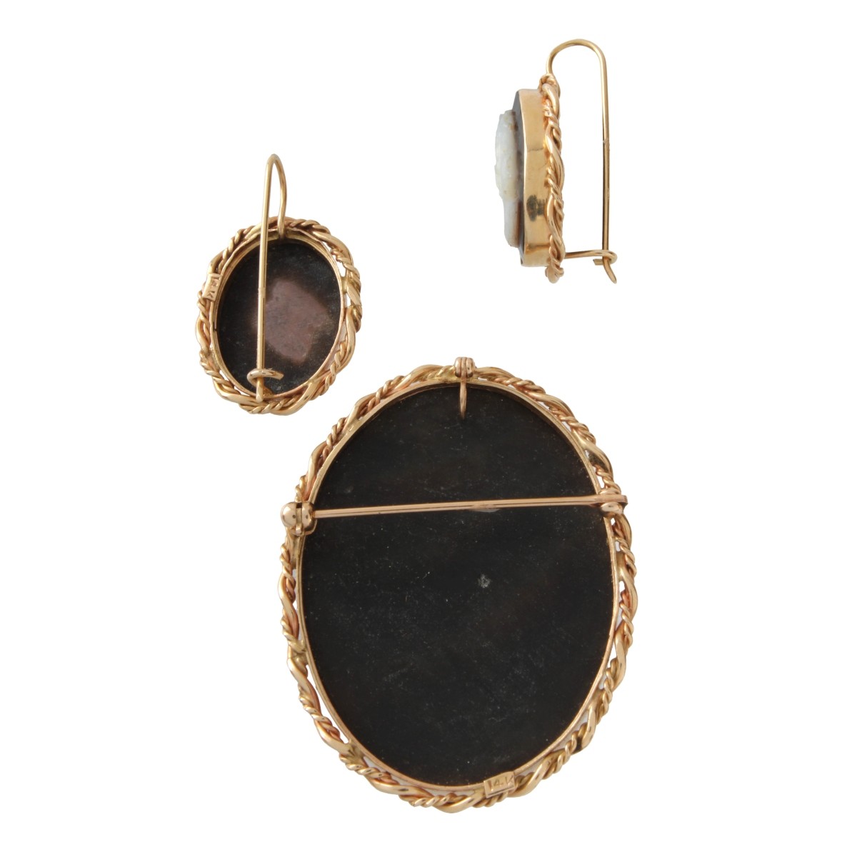 Shell and 14K Cameo Set