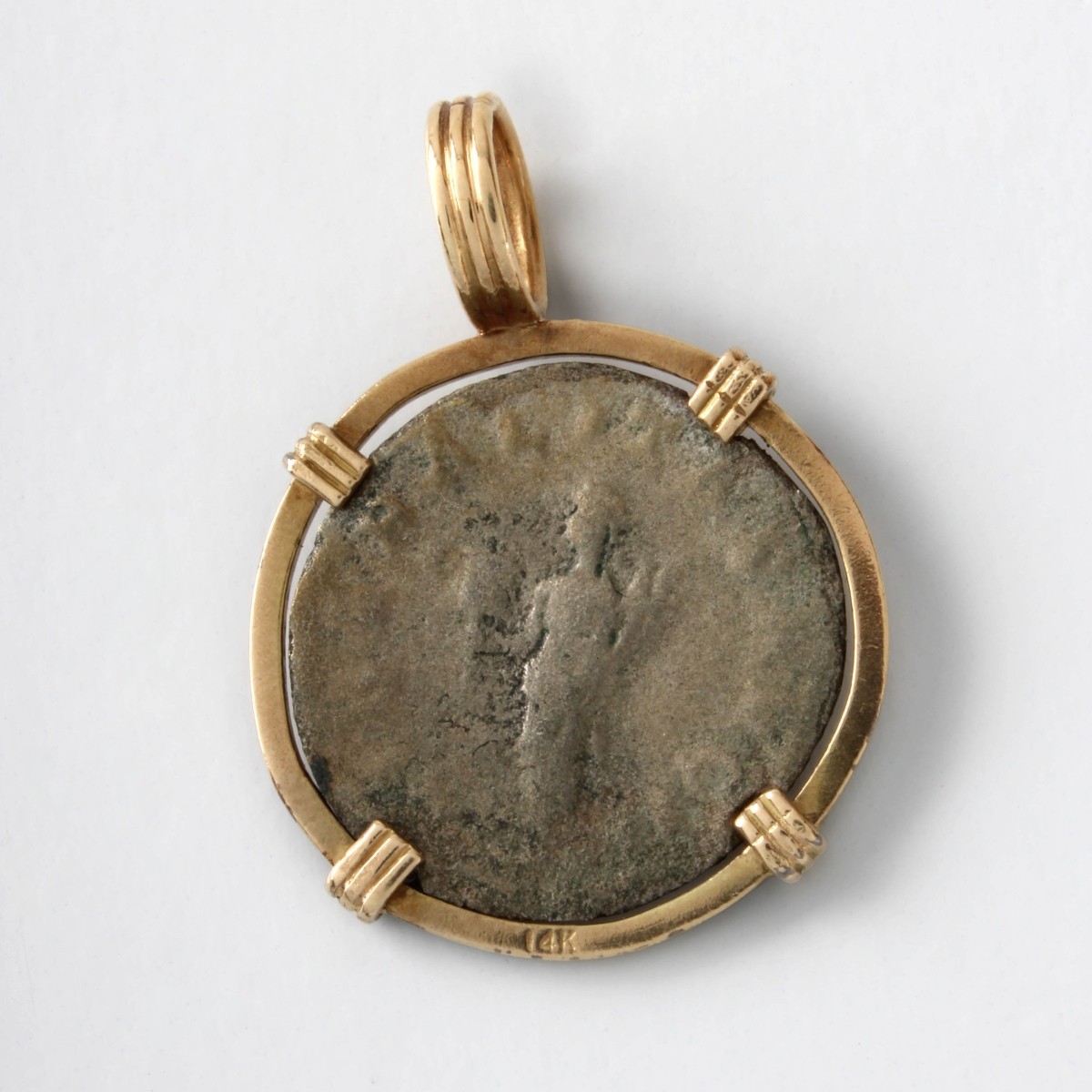 Roman Coin and 14K Pendant