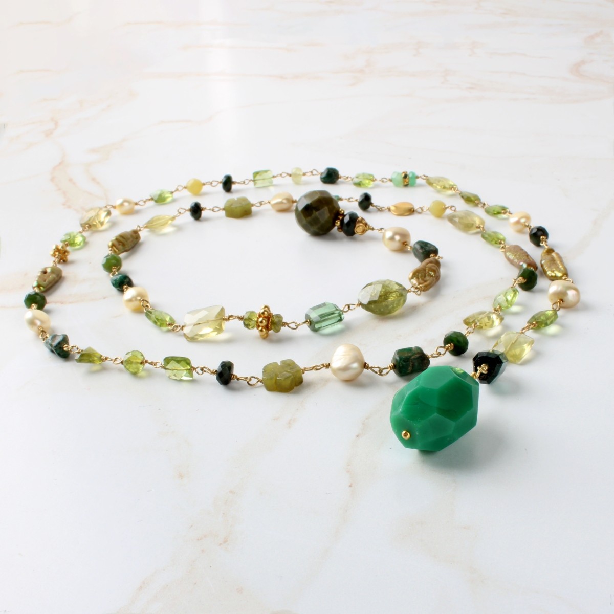 Vintage Custom Handmade Multi Gemstone Faceted Bea