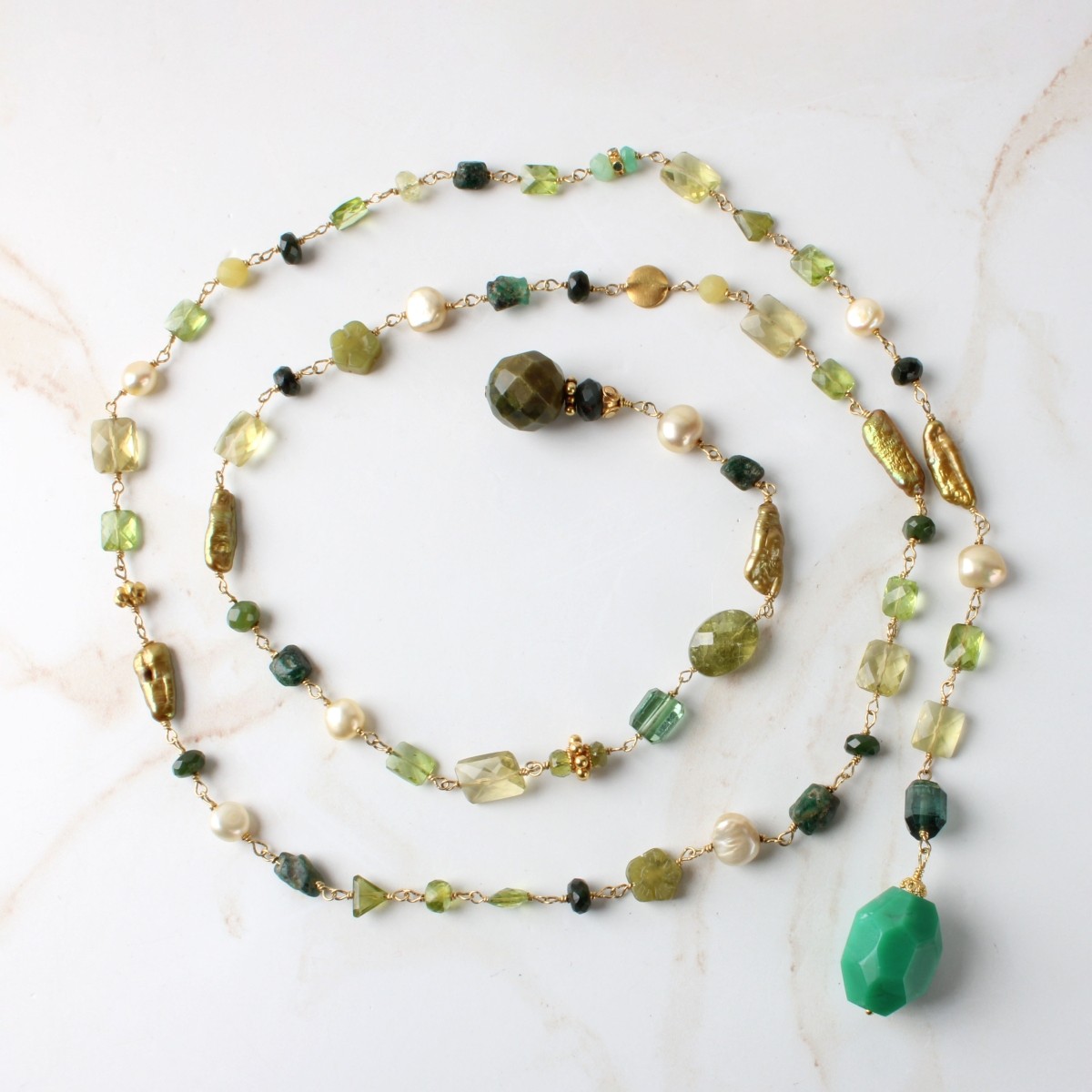 Vintage Custom Handmade Multi Gemstone Faceted Bea