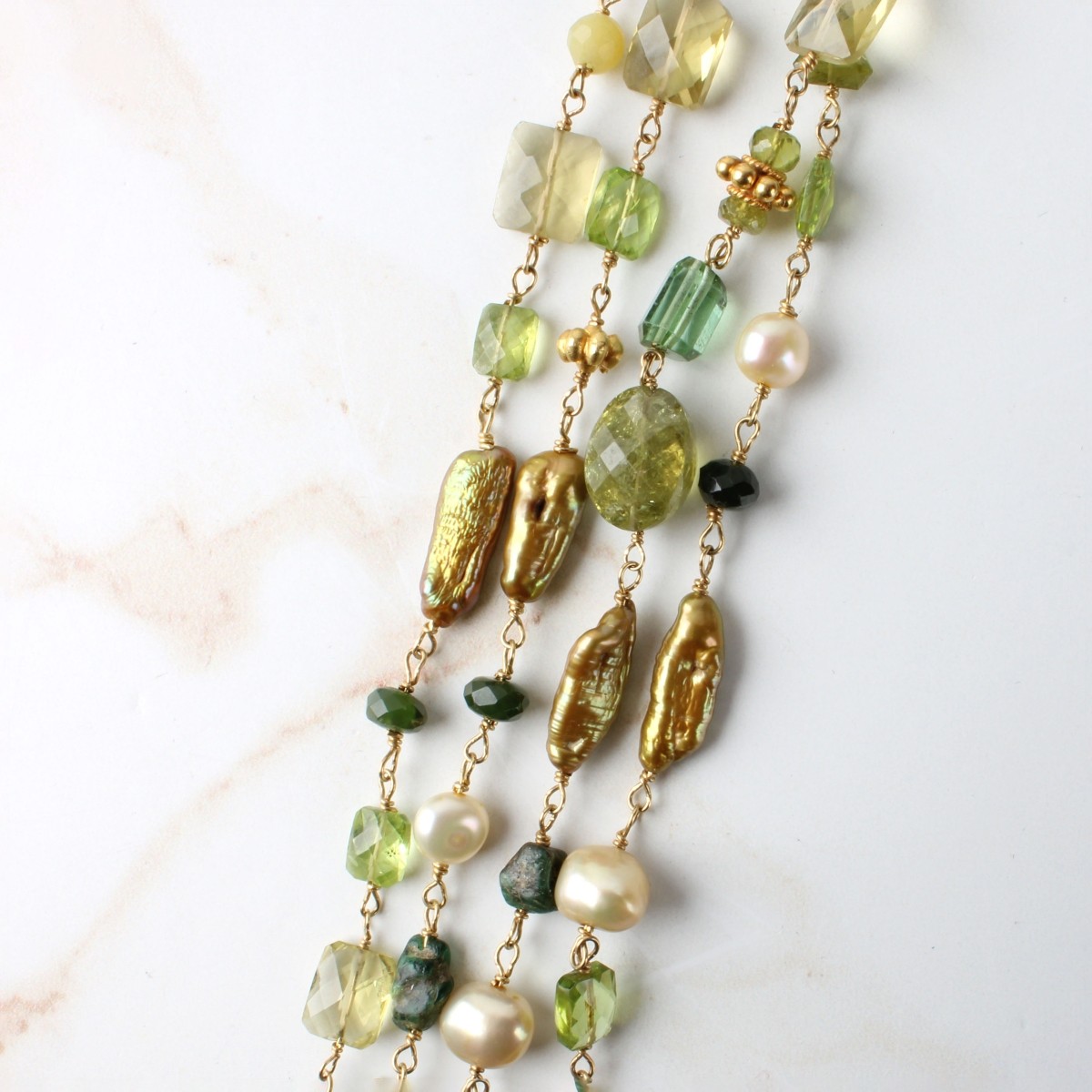 Vintage Custom Handmade Multi Gemstone Faceted Bea