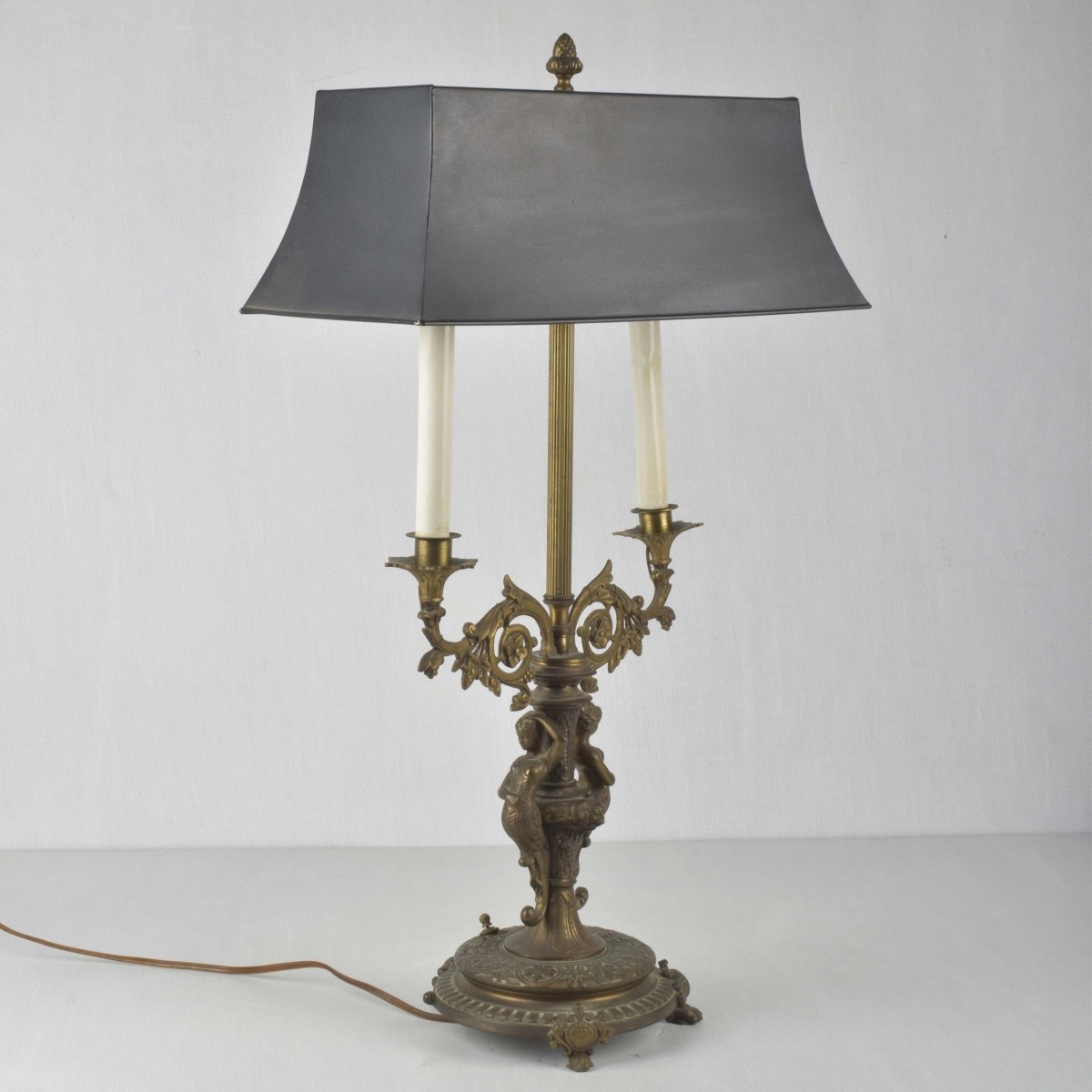Vintage French Figural Bouillotte Lamp