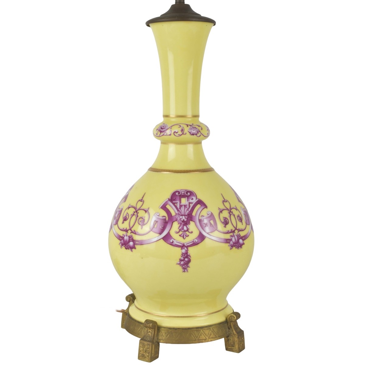Vintage Yellow Porcelain Table Lamp