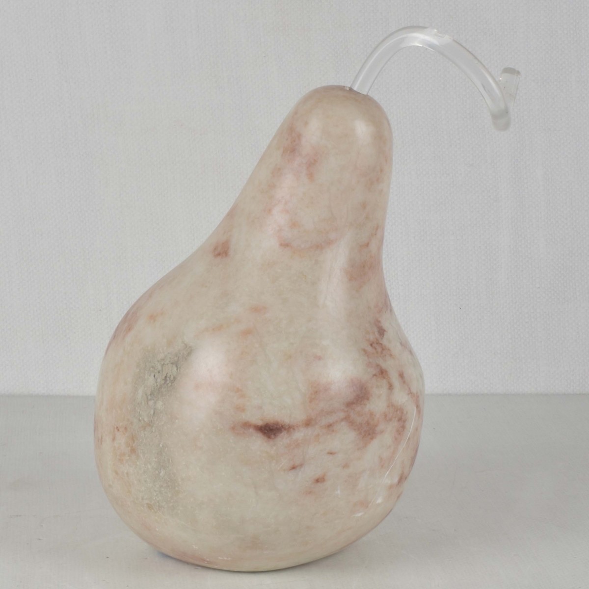 Modern Marble and Lucite Pear Sculpture