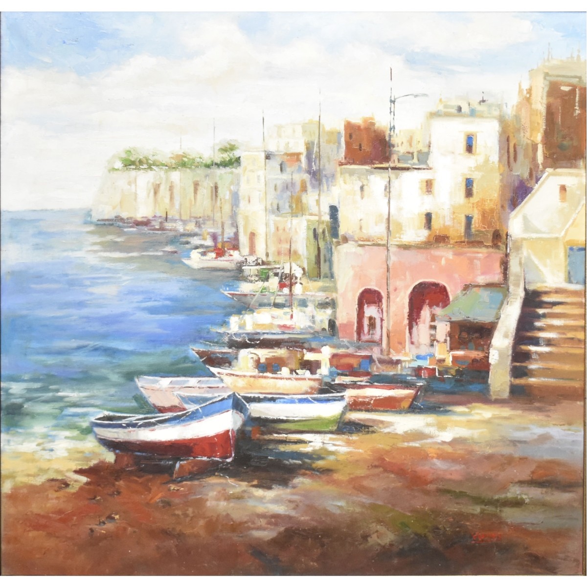 Oil on Canvas of Boats