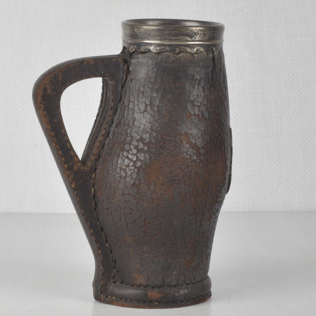Sterling Silver Leather Wrapped Tankard