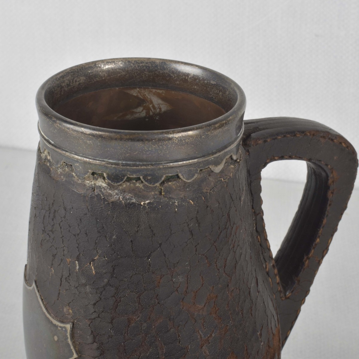 Sterling Silver Leather Wrapped Tankard