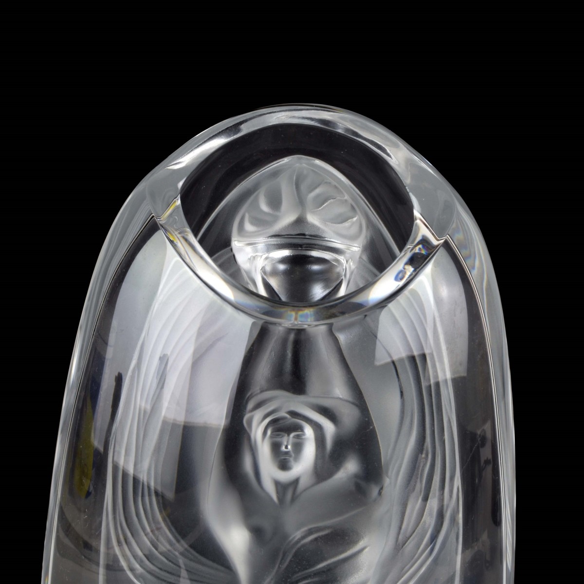 Lalique France "Erotica" Crystal Vase