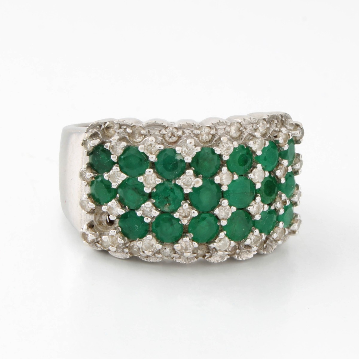 Emerald, Diamond and 18K Ring