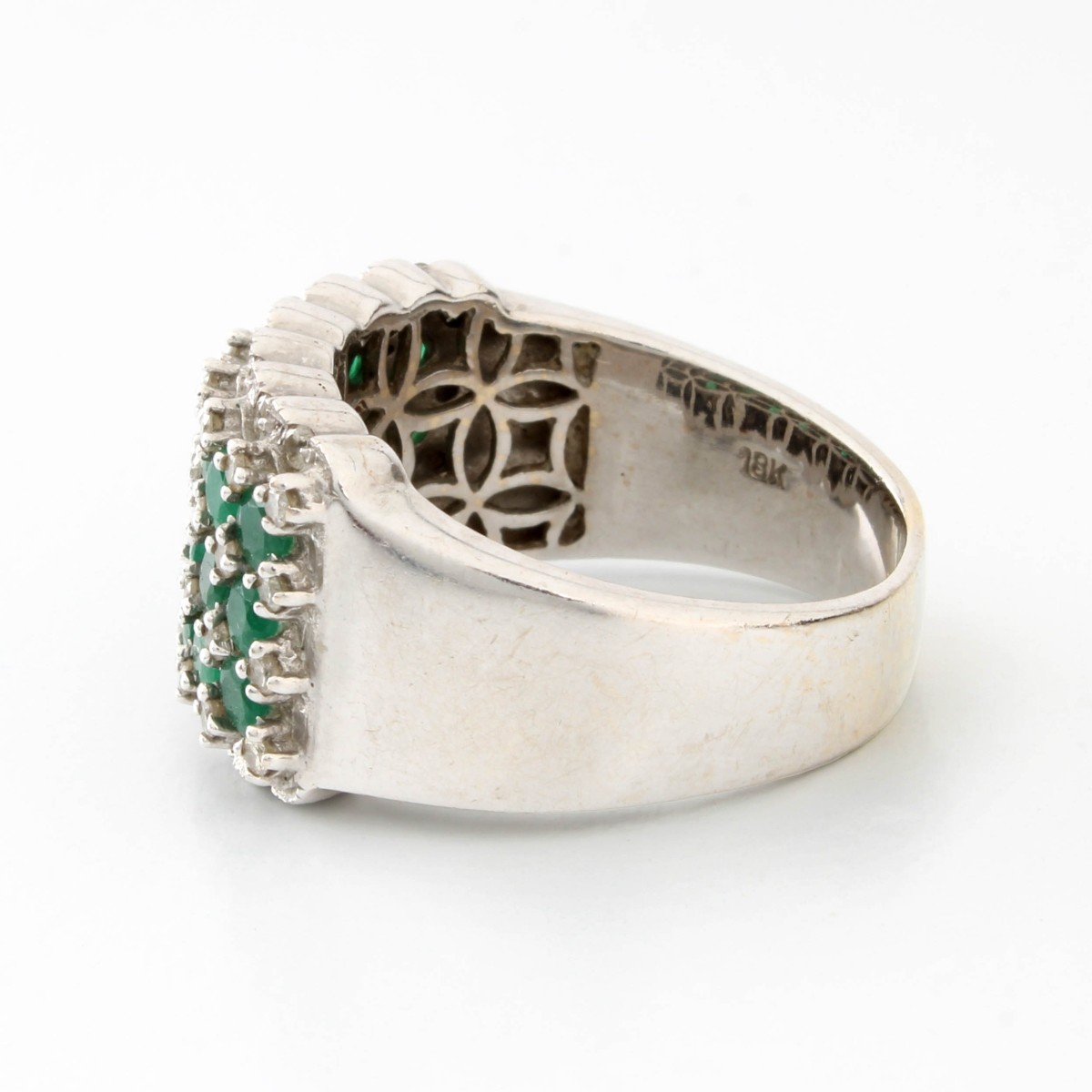 Emerald, Diamond and 18K Ring