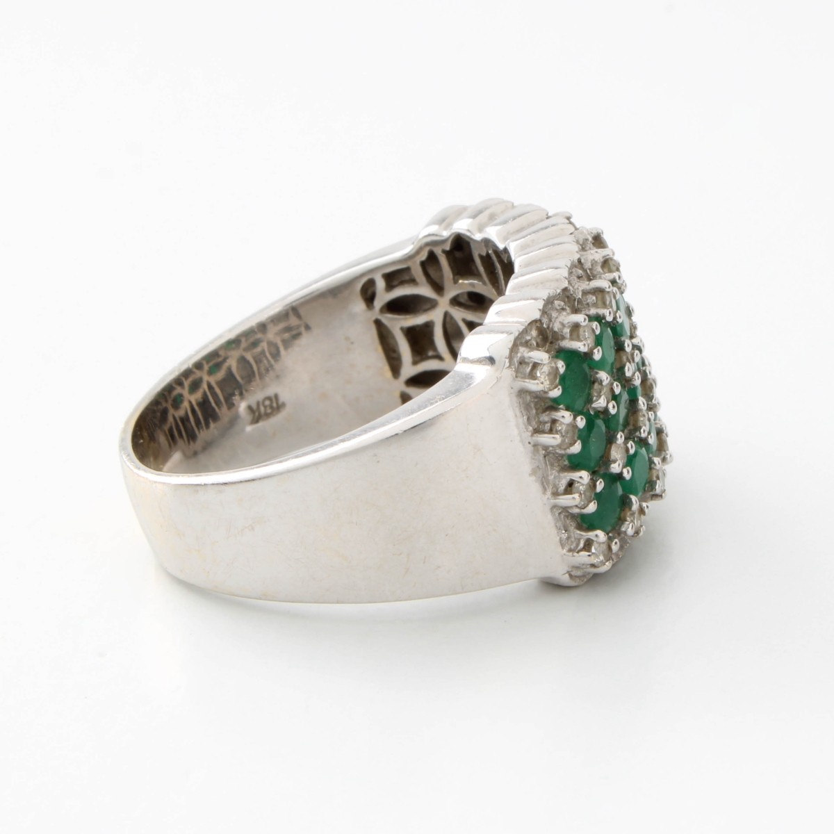 Emerald, Diamond and 18K Ring