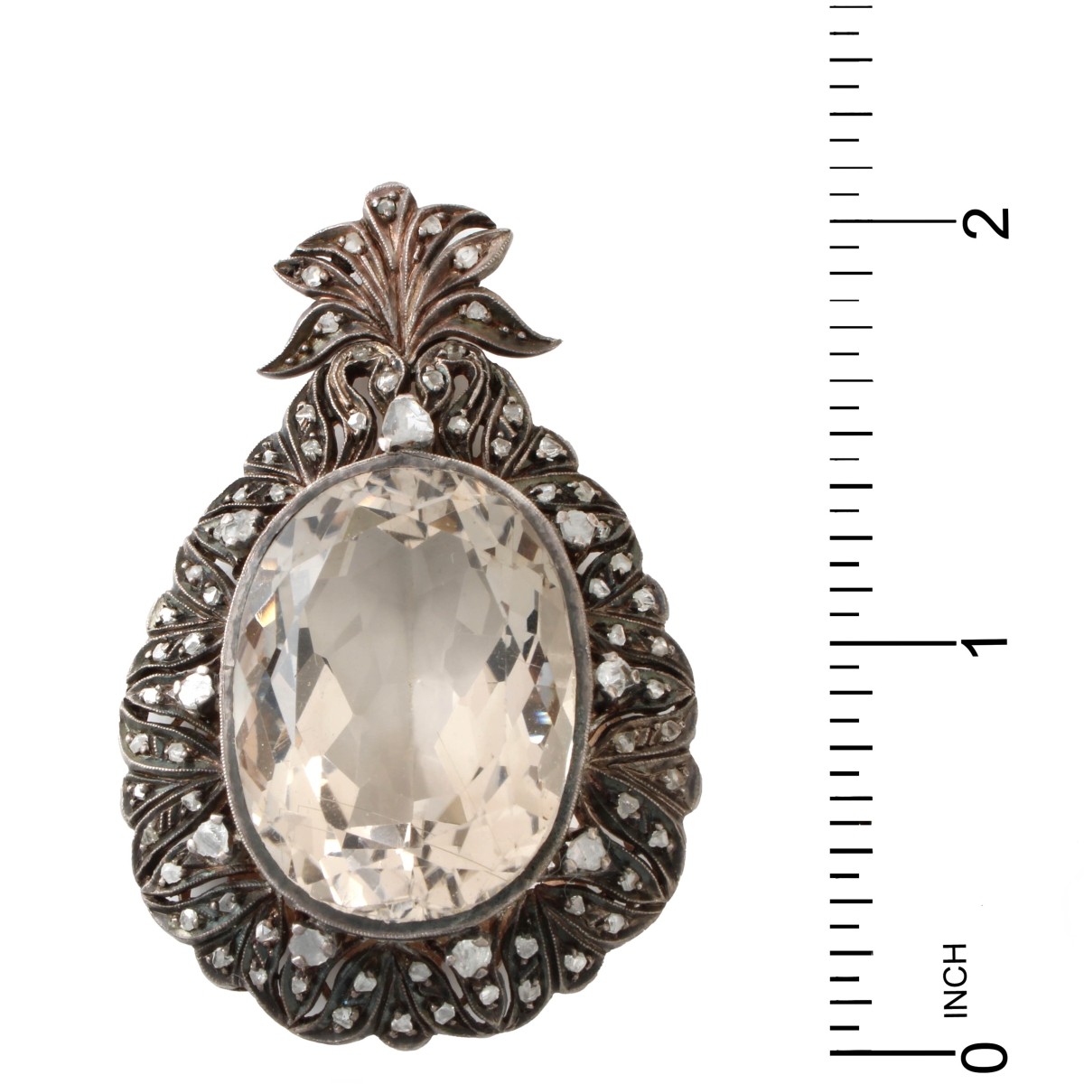 Crystal, Diamond and Silver / Vermeil Pendant