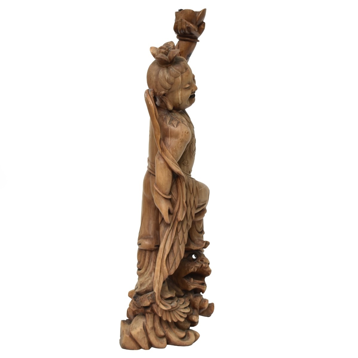 Carved Chinese Sculpture of a Lady