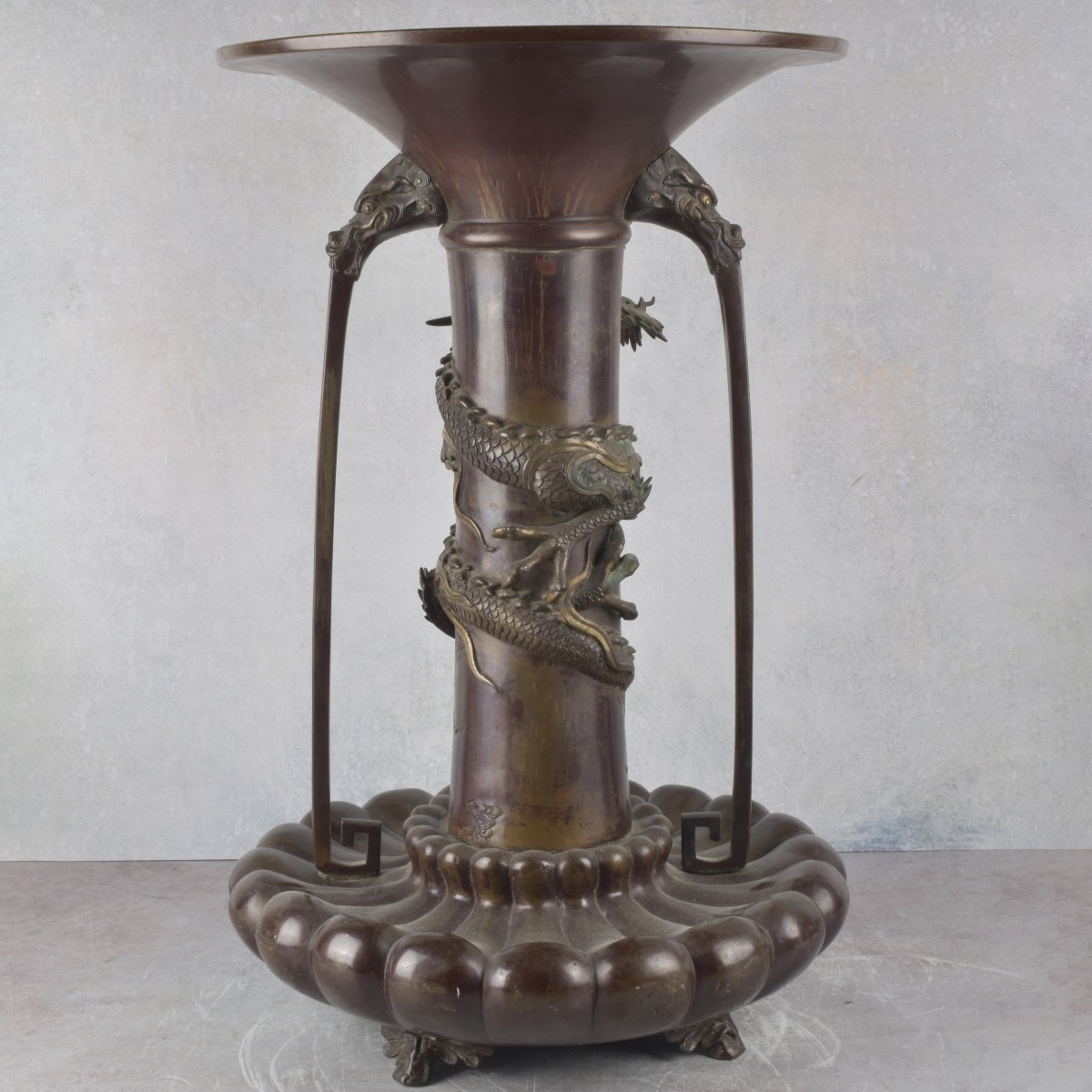 Massive Japanese Antique Bronze Urn
