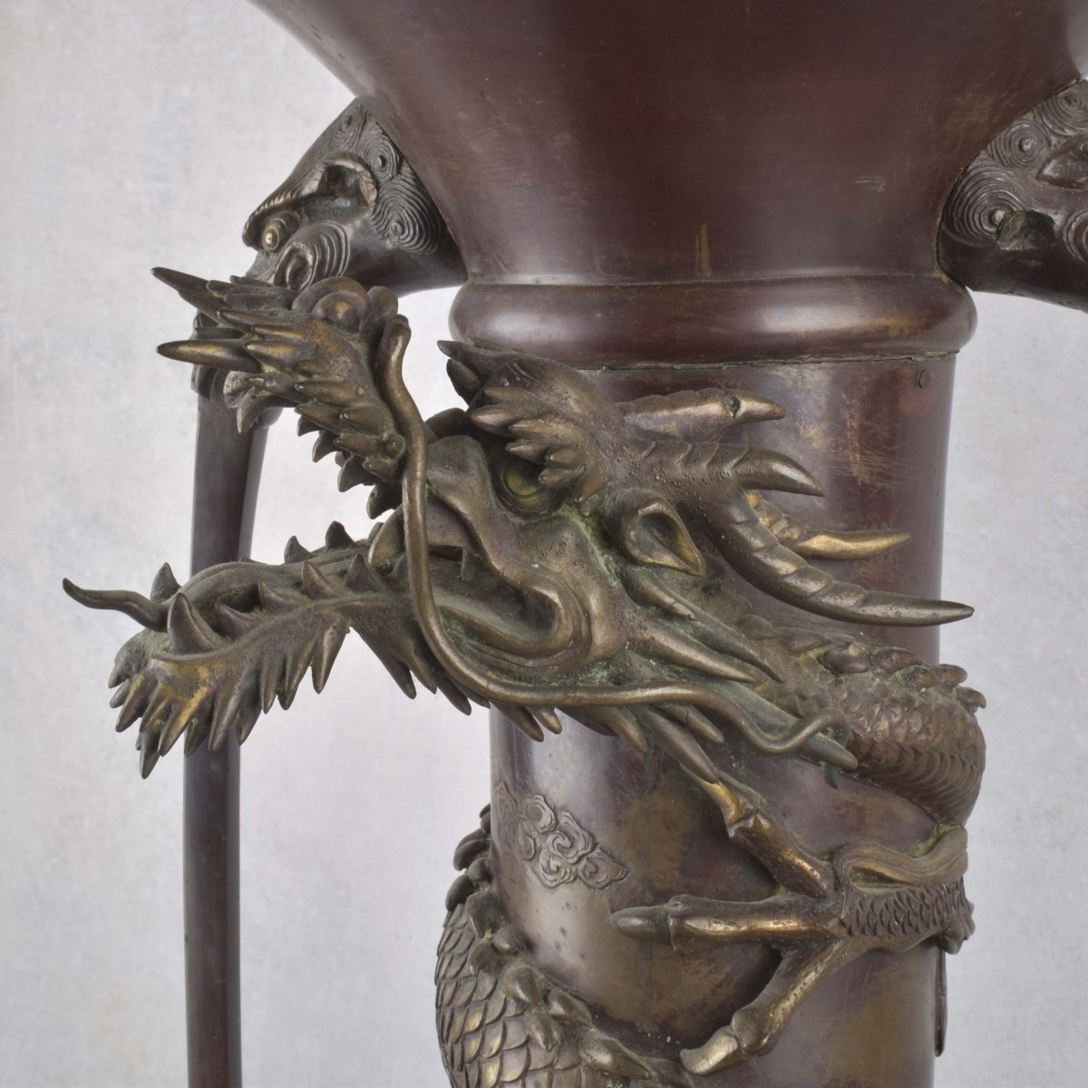Massive Japanese Antique Bronze Urn