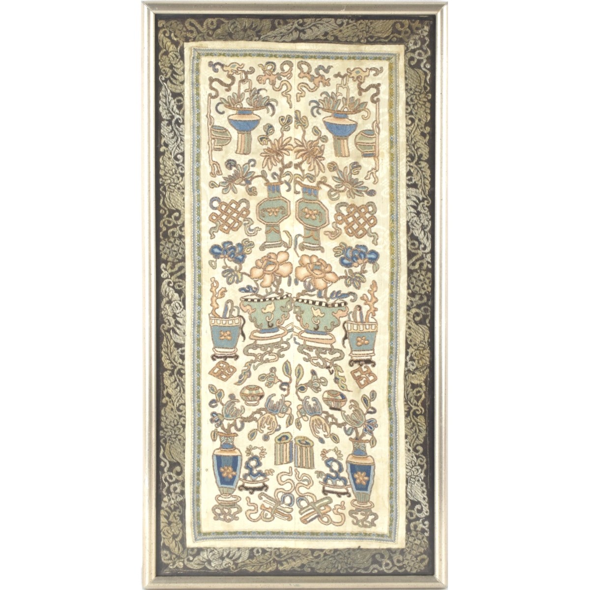 19th Century Chinese Embroidery Silk Panel