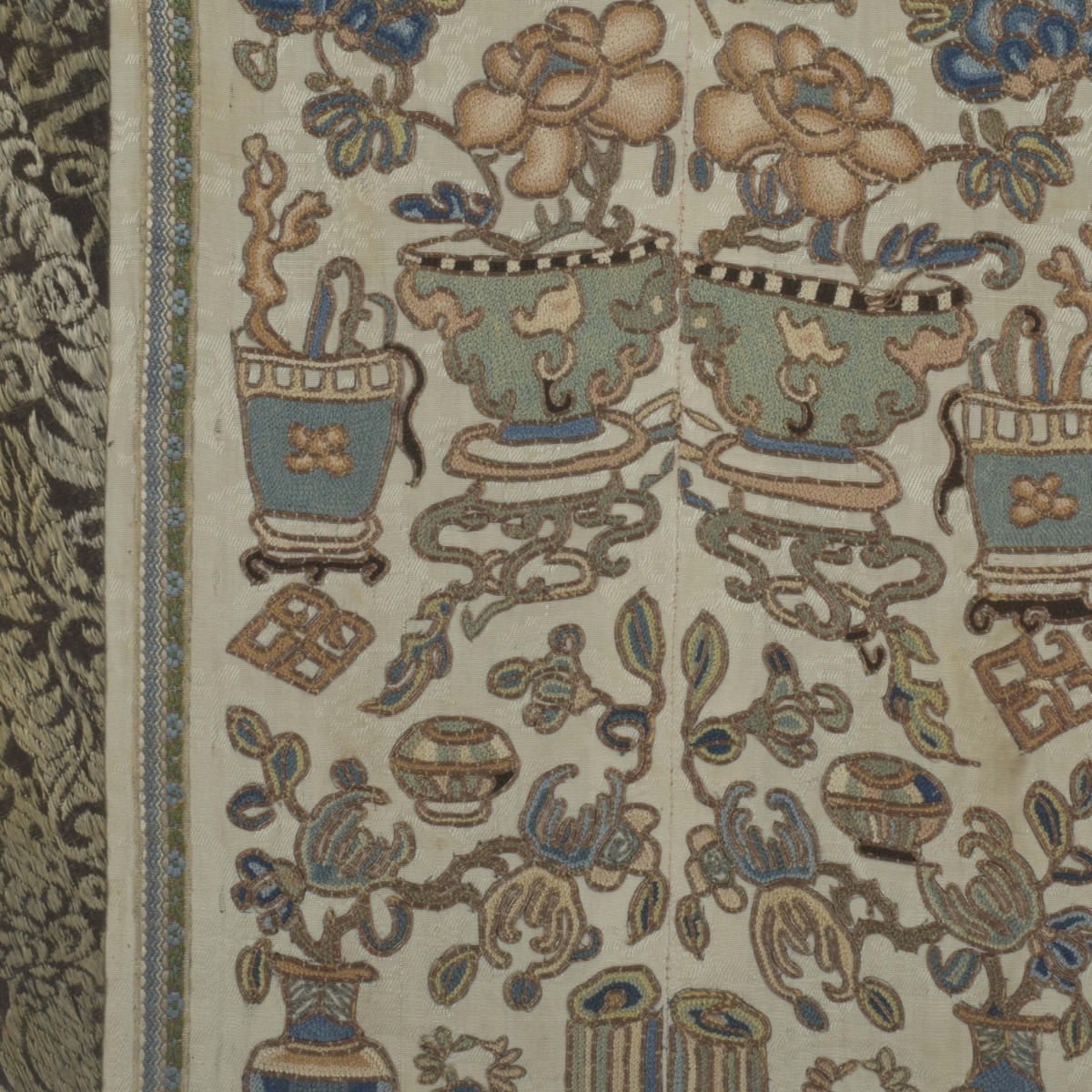 19th Century Chinese Embroidery Silk Panel