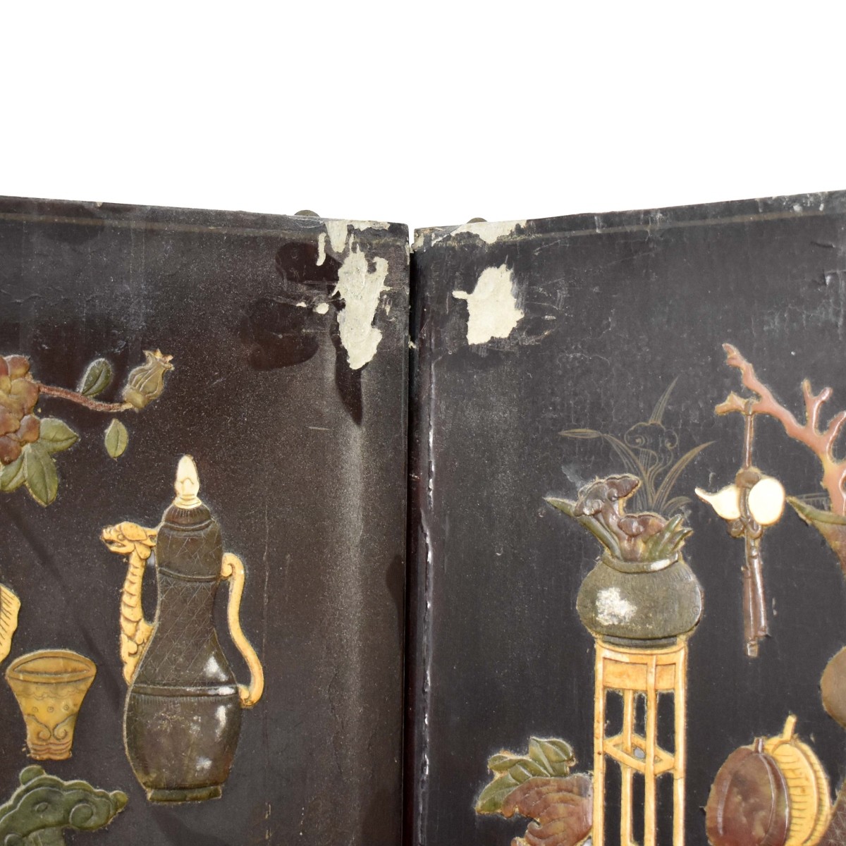 Chinese Hardstone Four Panel Room Screen