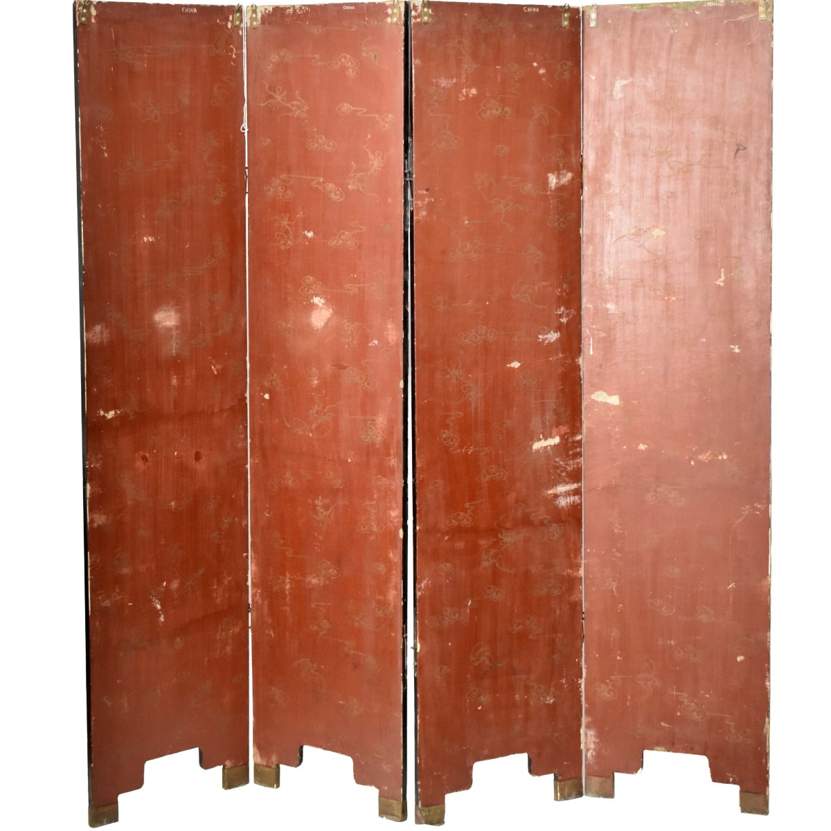 Chinese Hardstone Four Panel Room Screen