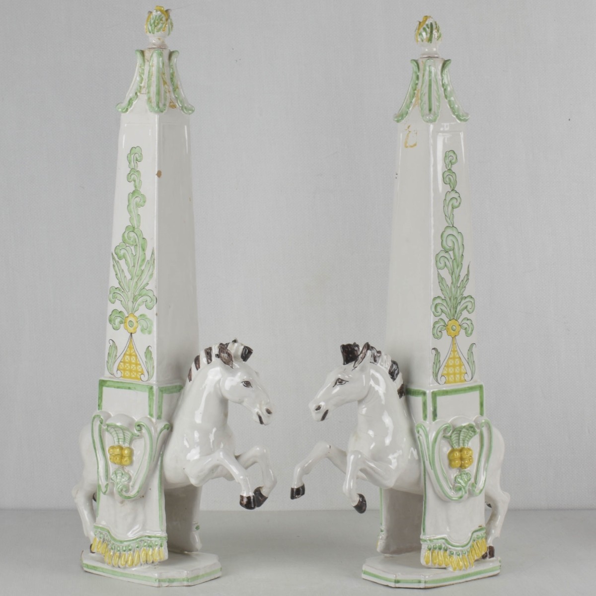 Faience Galloping Horse Obelisks