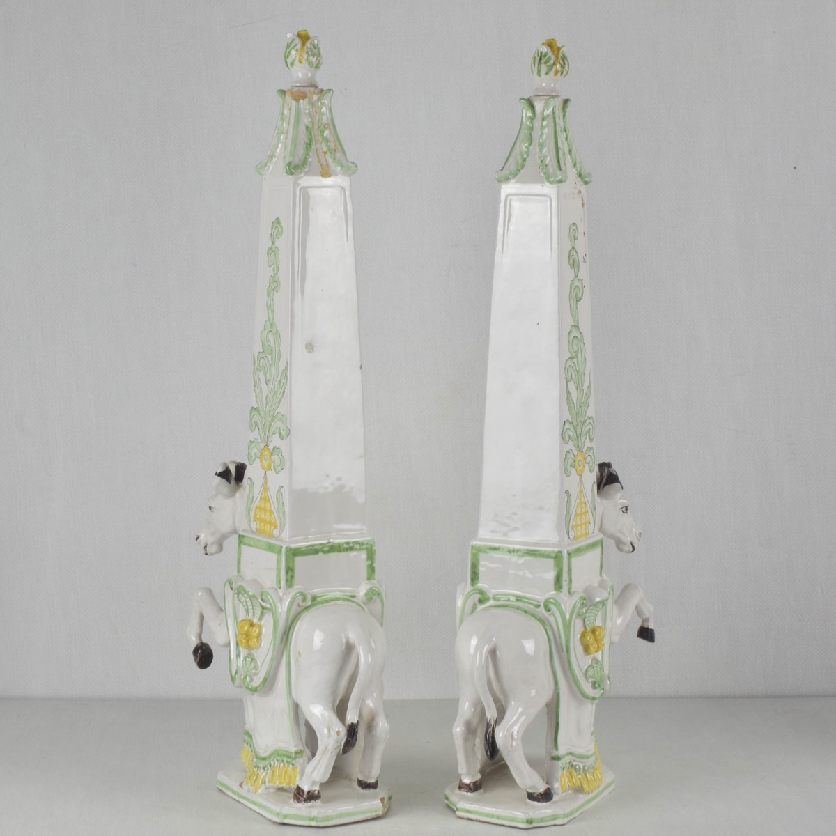 Faience Galloping Horse Obelisks