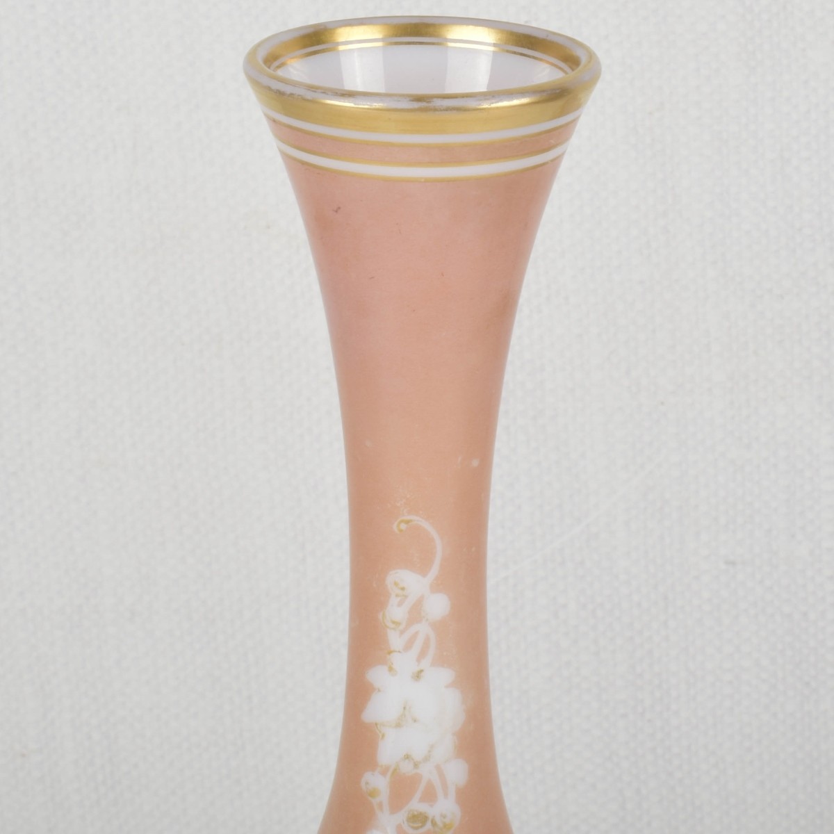 Vintage Opaline Round Glass Footed Vase