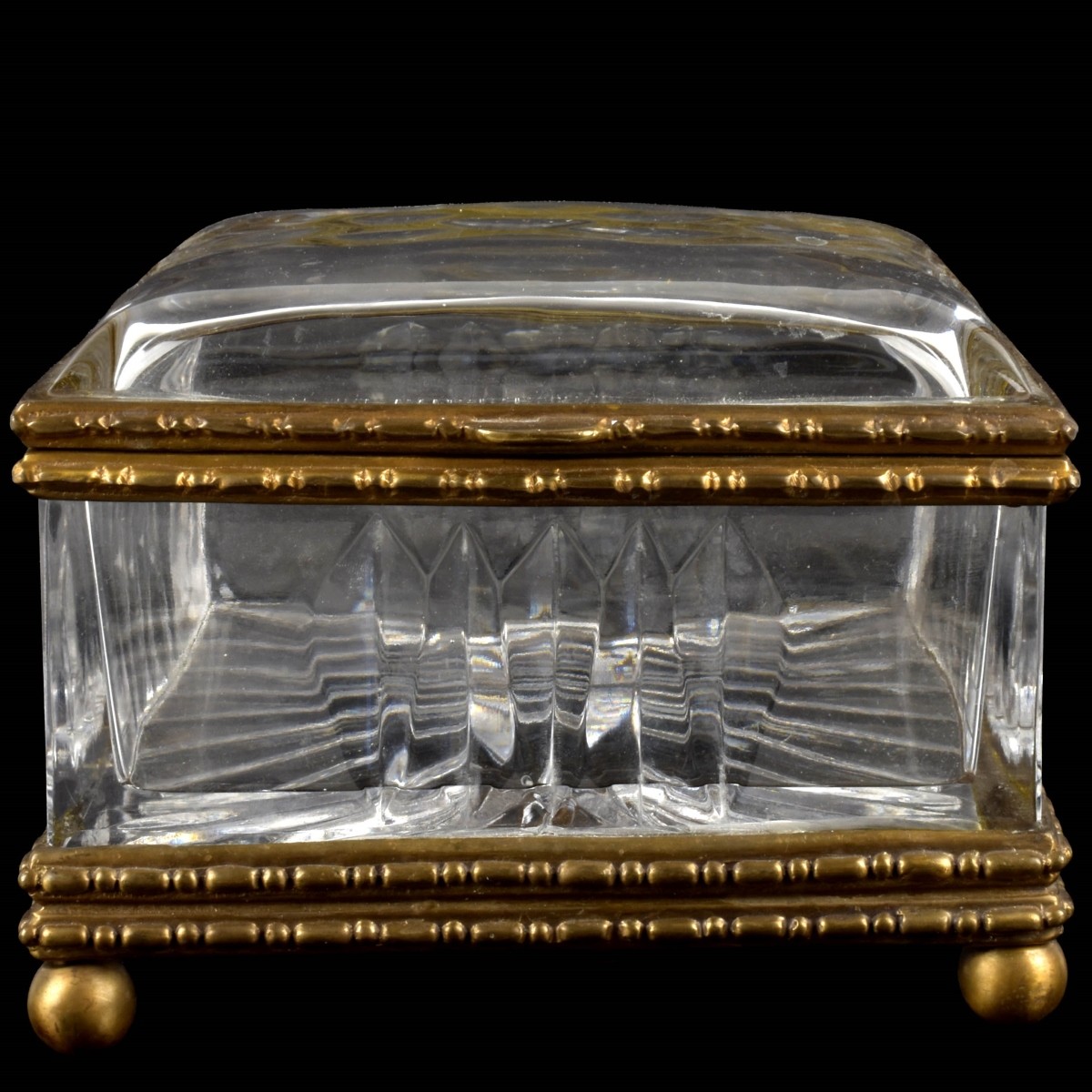 Castilian Vintage Glass and Brass Box